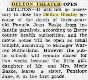 Delton Theatre - NOV 13 1948 ARTICLE